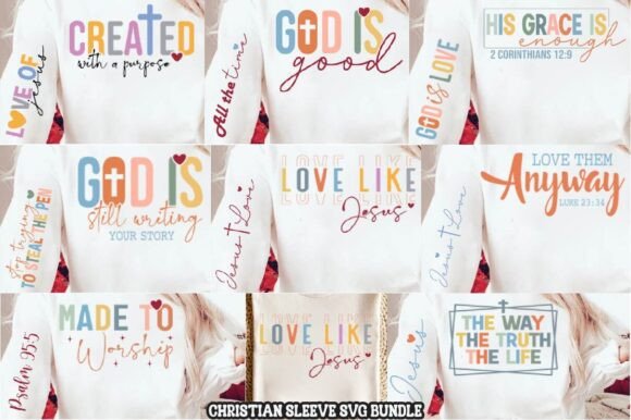 Christian Sleeve SVG Bundle: Perfect for Crafts & Graphics