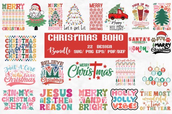 Christmas BOHO SVG PNG Bundle: A Crafty Graphic Asset