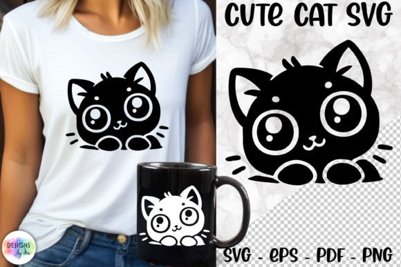 Cute Cat SVG and PNG: A Perfect Graphic for Crafts