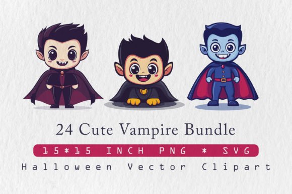 Cute Little Vampire SVG Bundle for Halloween Crafts and Graphics