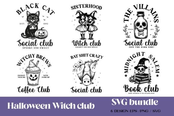 Halloween Witch Club PNG SVG: A Crafty Graphics Asset