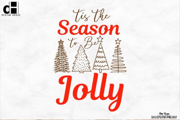 Hand Drawn Christmas Tree Jolly SVG PNG for Creative Crafts