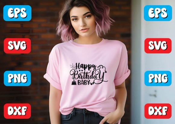 Happy Birthday Baby Svg Design for Crafts and Graphics