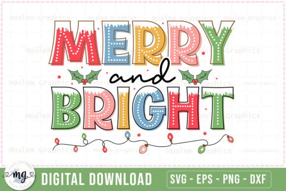 Merry and Bright - Jesus Christmas SVG for Crafts & Graphics