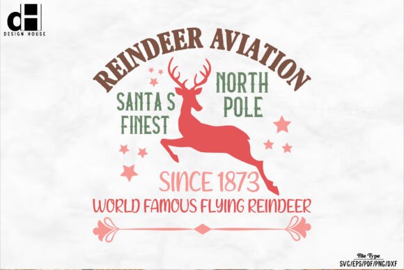 Vintage Christmas Sign Reindeer SVG PNG for Creative Crafts