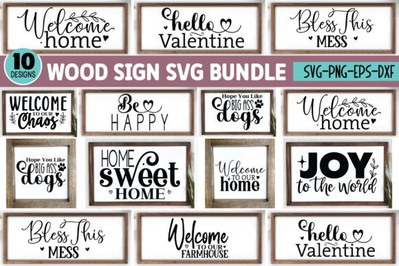Wood Sign SVG Bundle: Perfect for Local Business Graphics and Crafts